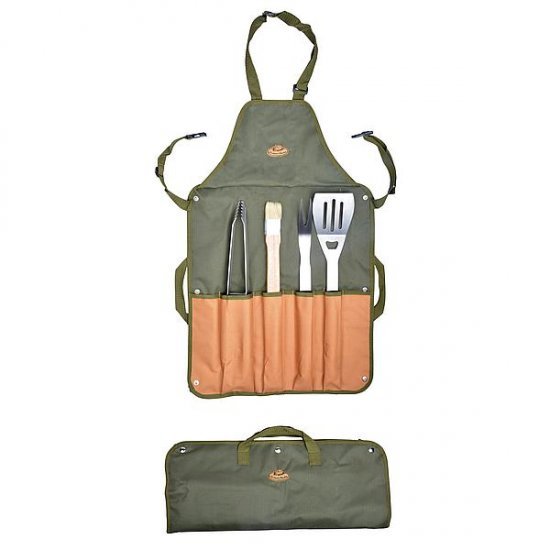 No Label Barbecue Tools 5 pieces with apron RVS