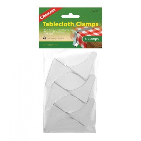 Coghlans Tablecloth Clamps Spring-loaded 6 Pieces Stainless Steel