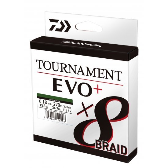 Daiwa Tournament X8 Braid EVO+ Dark Green 0.08mm 270m