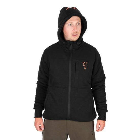 Fox Collection Sherpa Jacket Black Orange