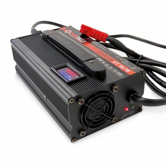 Jarocells 36V18A charger IP22 with Amp and Volt meter and Anderson SB50 red  - Jarocells 36V18A charger IP22 with Amp and Volt meter and Anderson SB50  red