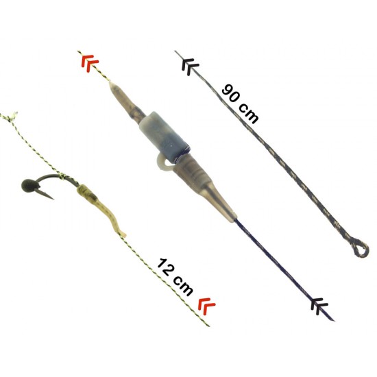PB Products R2G Clip SR Leader 90 Shot on the Hook Rig Size 6 Weed 2pcs