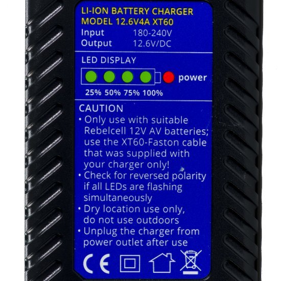 Rebelcell 12.6 V4A XT60 Battery Charger