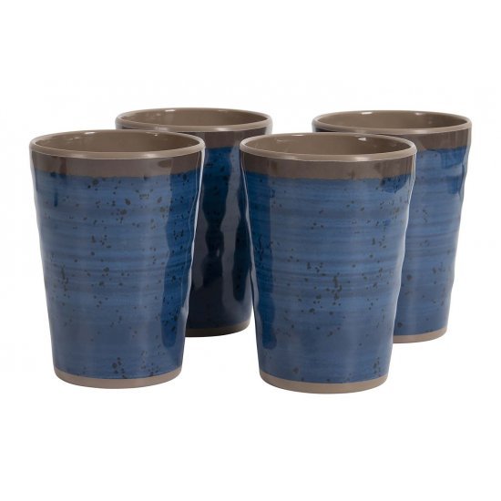 Bo-Camp Cup 8.5cm 4 Pieces Melamine Blue