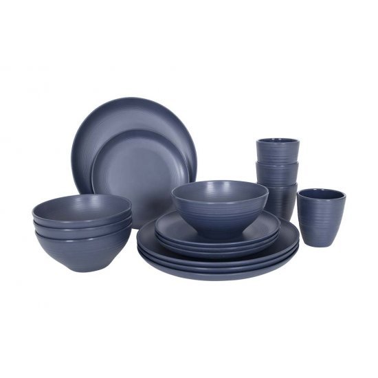 Bo-Camp Industrial collection Tableware Orville 16 Pieces Blue