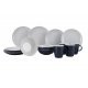 Gimex Solid Line Tableware Blue & White 16 Pieces