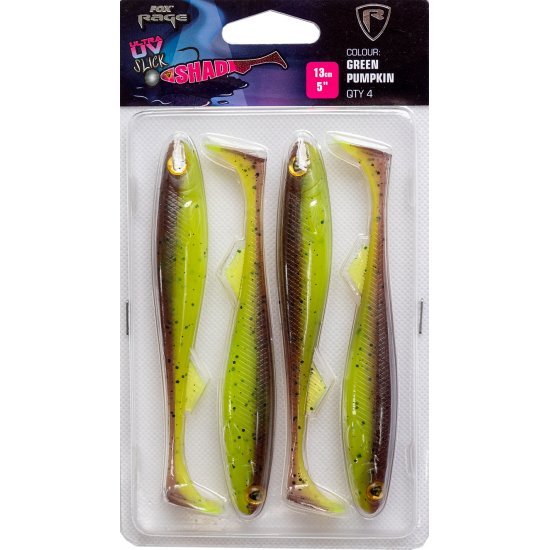 Fox Rage Slick Shad UV Green Pumpkin 11cm 4 Pieces