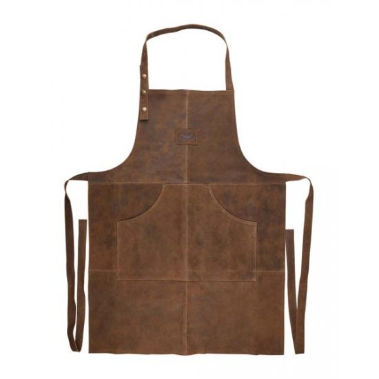 Barbecue Apron Leather Brown