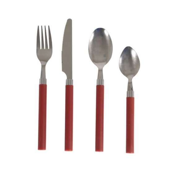 Bo-Camp Cutlery Set 4 Pieces 1 Person In a box Red